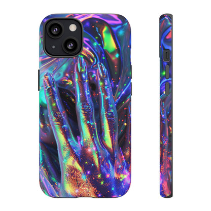 Marbled opalescent Holographic Print Phone Case