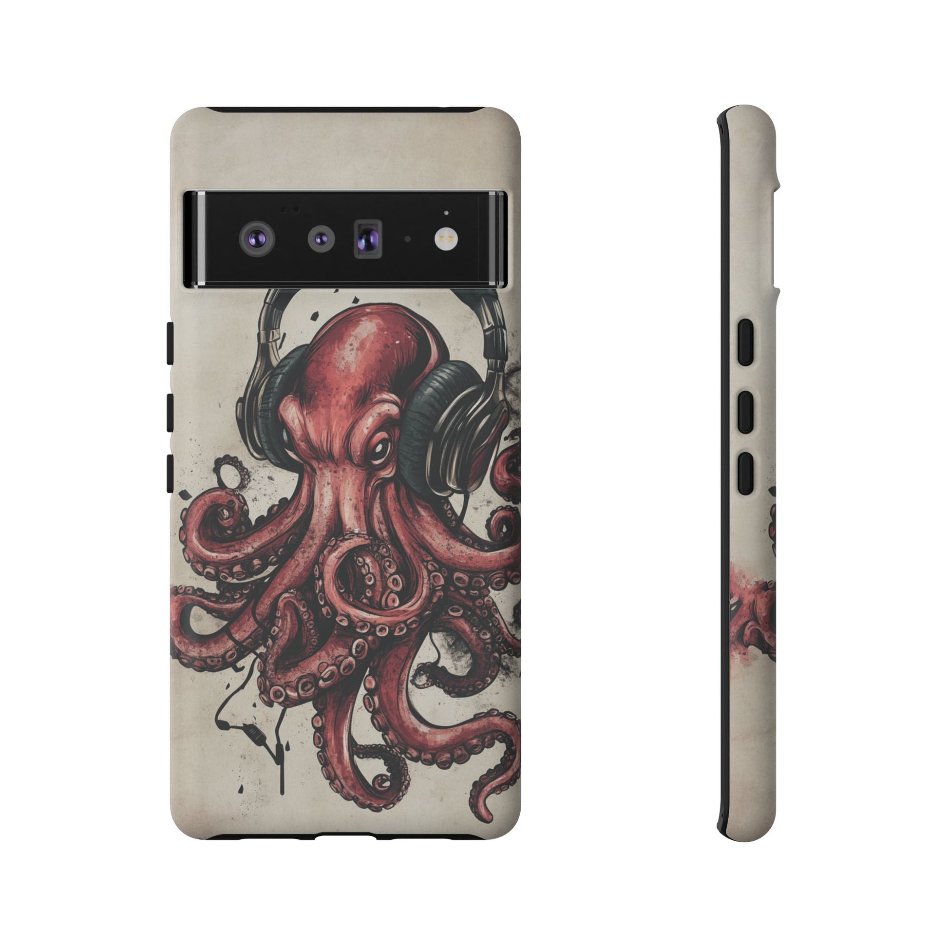 octopus listening to music phone case for Google Pixel