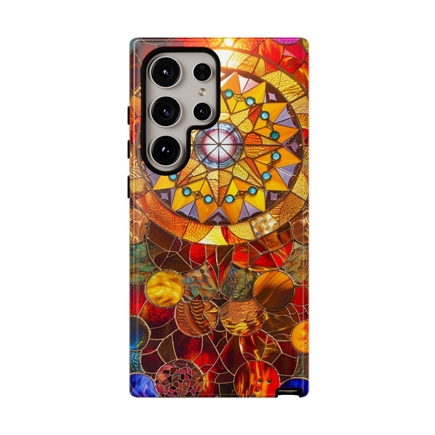 Cosmic Stained Glass Mandala Phone Case