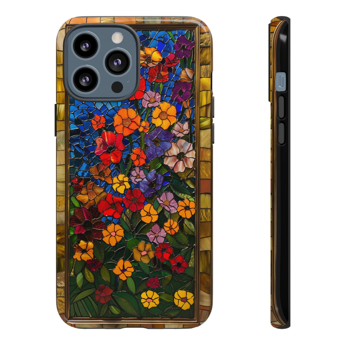 Gustav Klimt Style Flower Garden Painting Phone Case for iPhone 15, 14, Pro Max, 13, 12 & Samsung Galaxy S23, S22, S21, Google Pixel