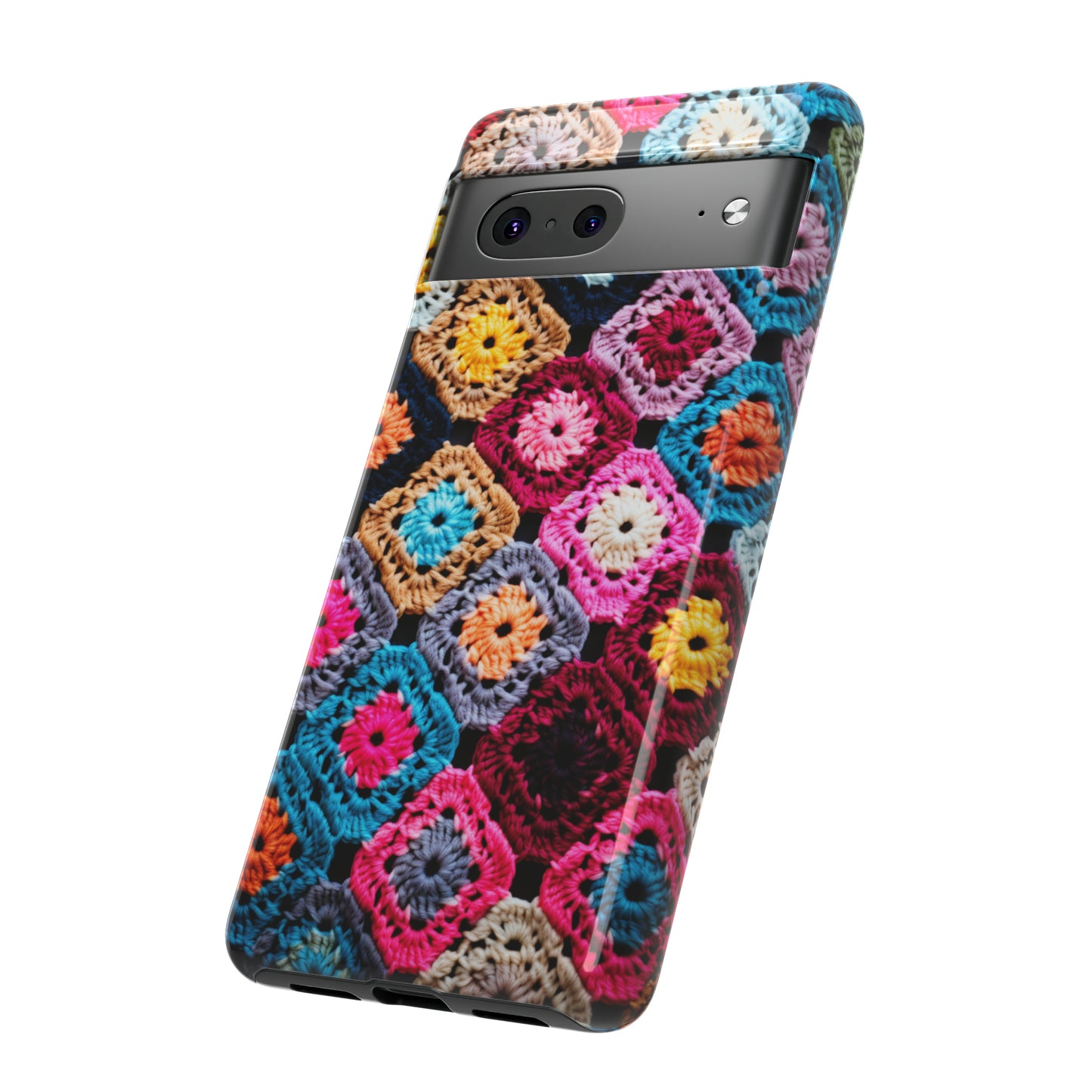 Vintage Floral Crochet Blanket Knit Look Phone Case