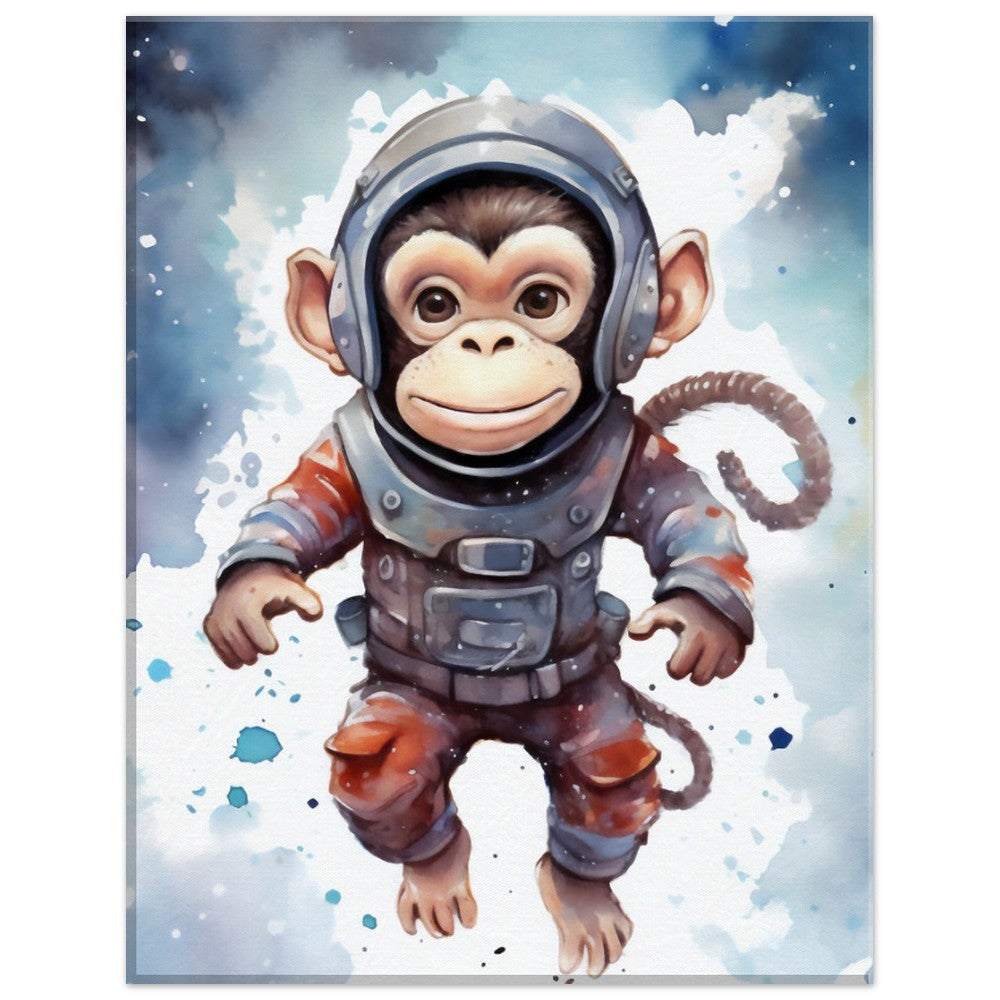 Cute Baby Monkey Astronaut Nursery Wall Art