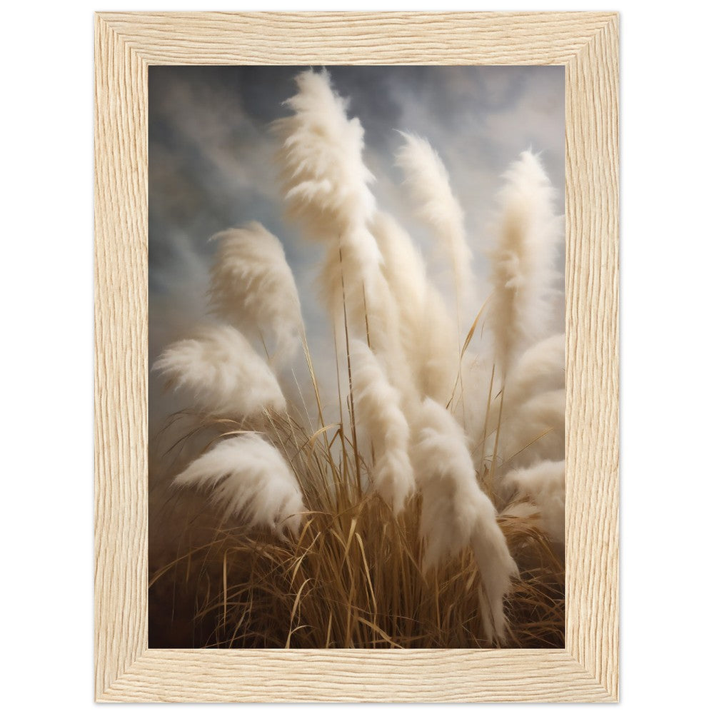 The Grass is Blowing in the Wind Wooden Framed Poster - Captivating Wall Art