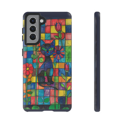 Cat in the Stained Glass Garden Phone Case