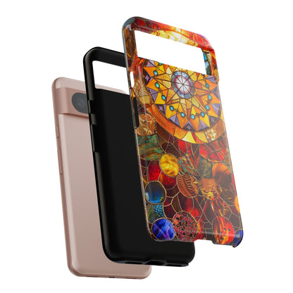 Cosmic Stained Glass Mandala Phone Case