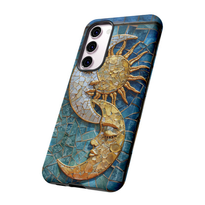 Boho Sun and Moon Mosaic Tile Stained Glass Phone Case