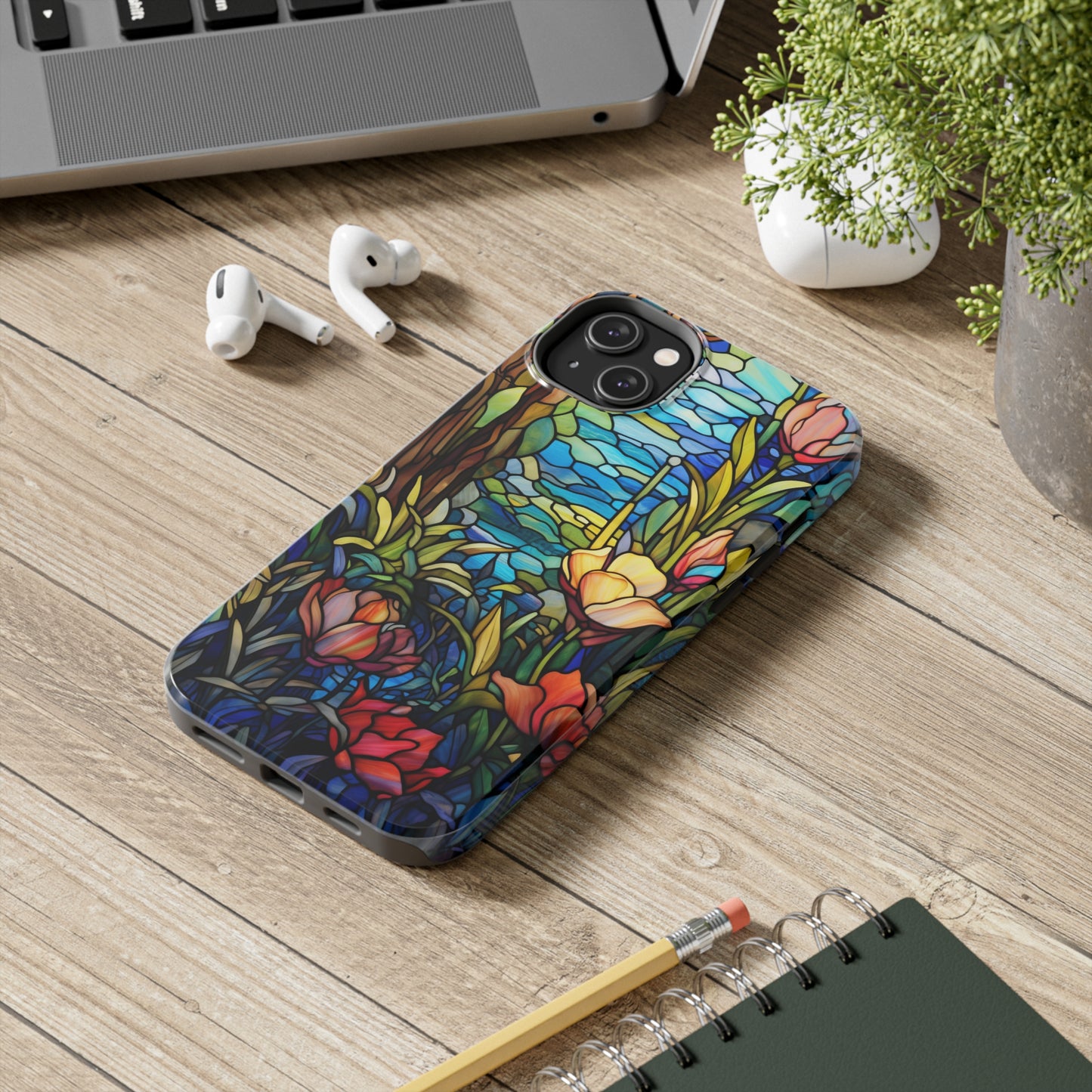 Stained Glass Floral Aesthetic iPhone Tough Case | Embrace Elegance and Durability