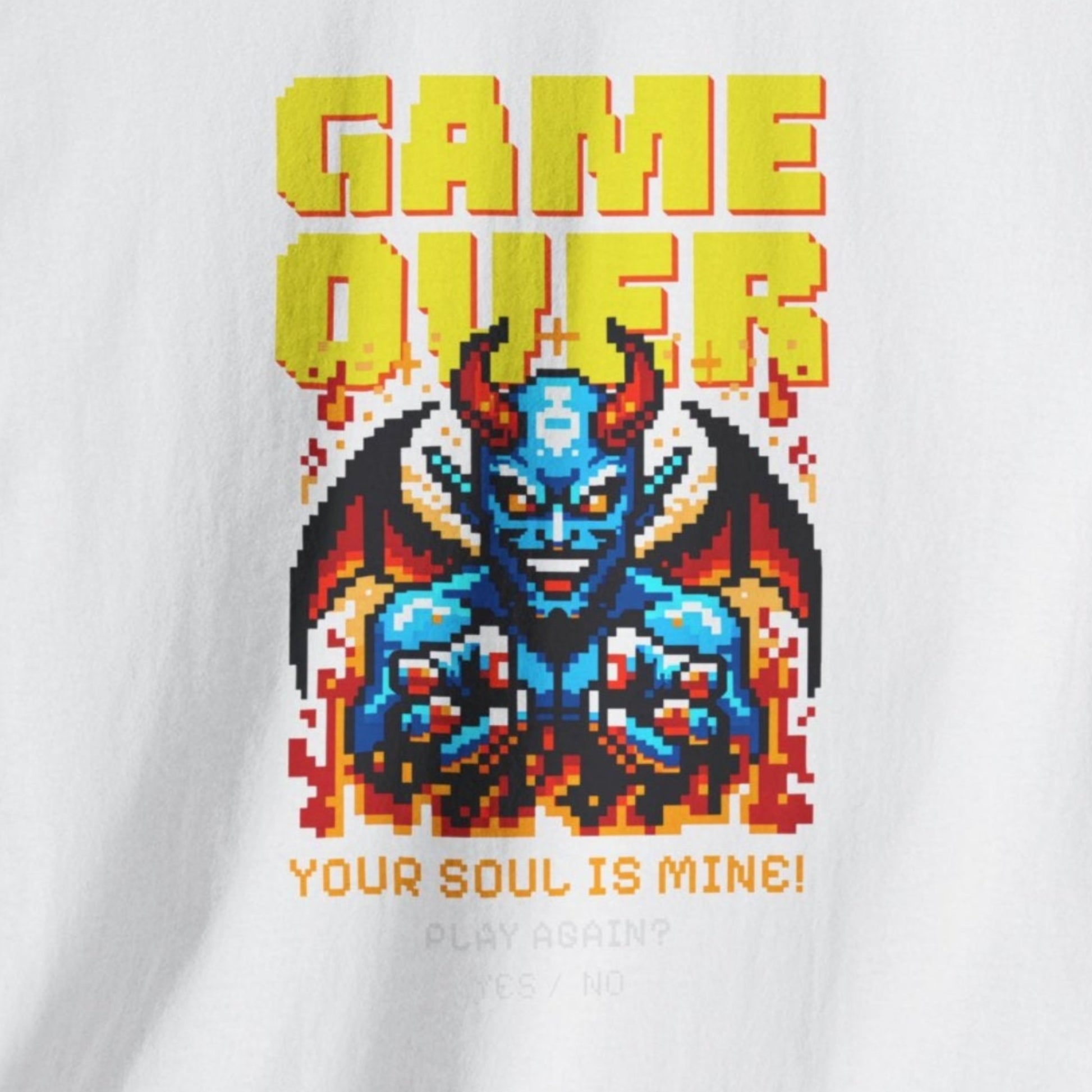 satan game over retro gaming t shirt