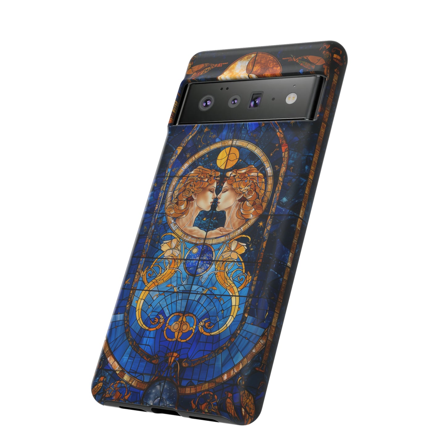 Gemini Astrology Stained Glass Phone Case