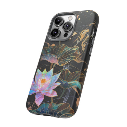 Zen Stained Glass Lotus Floral Design Phone Case