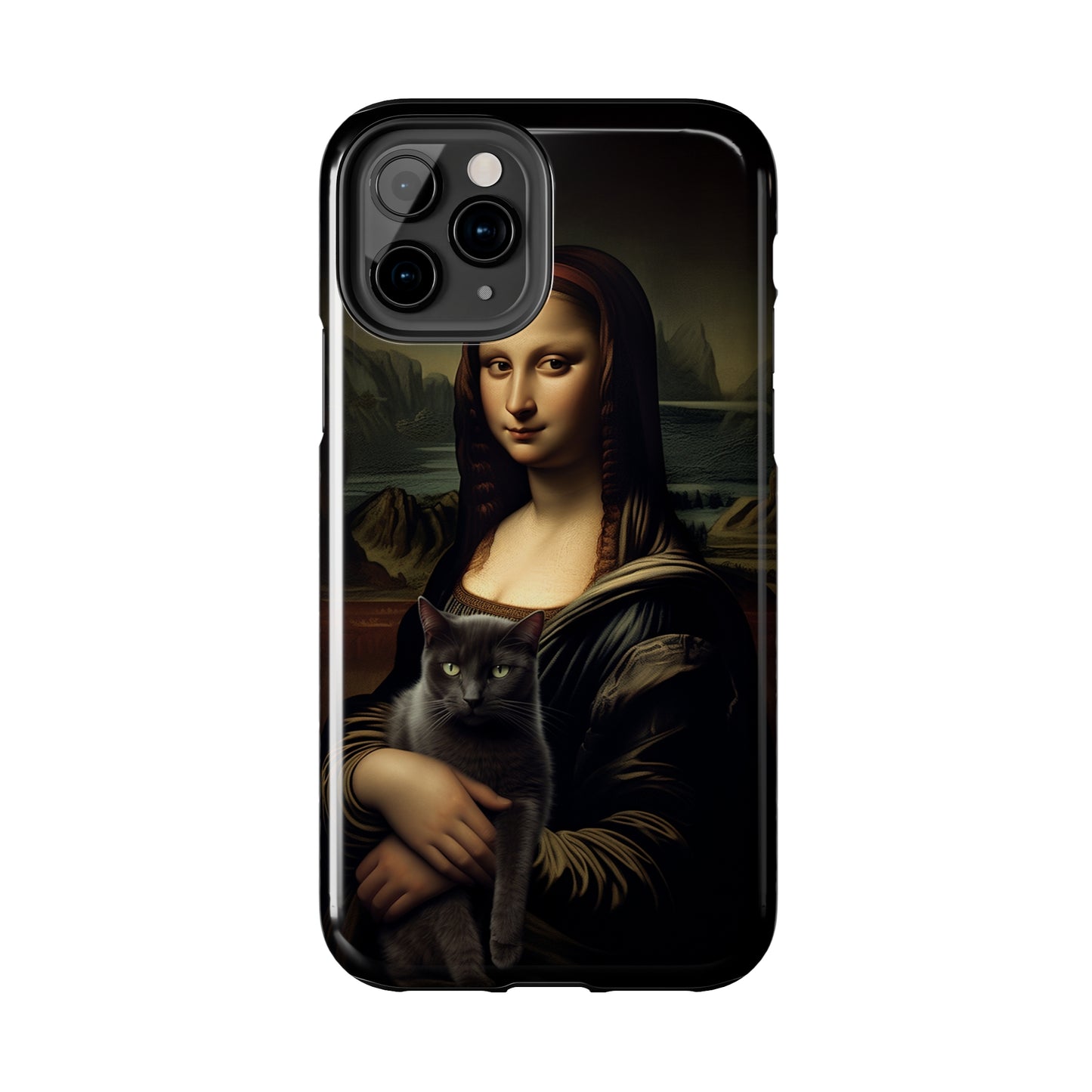 Mona Lisa with Cat iPhone Case | Art Phone Cases