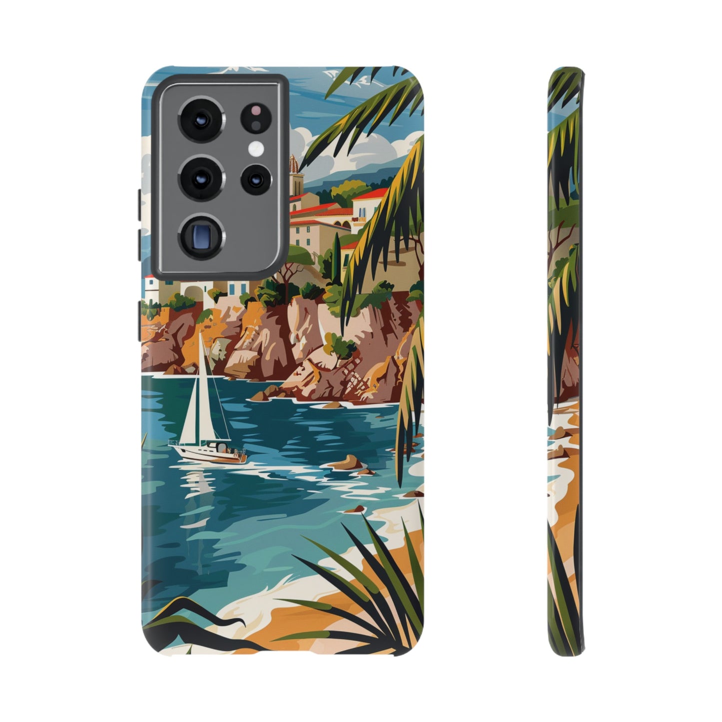 Midcentury French Riviera Sailboat Painting Phone Case