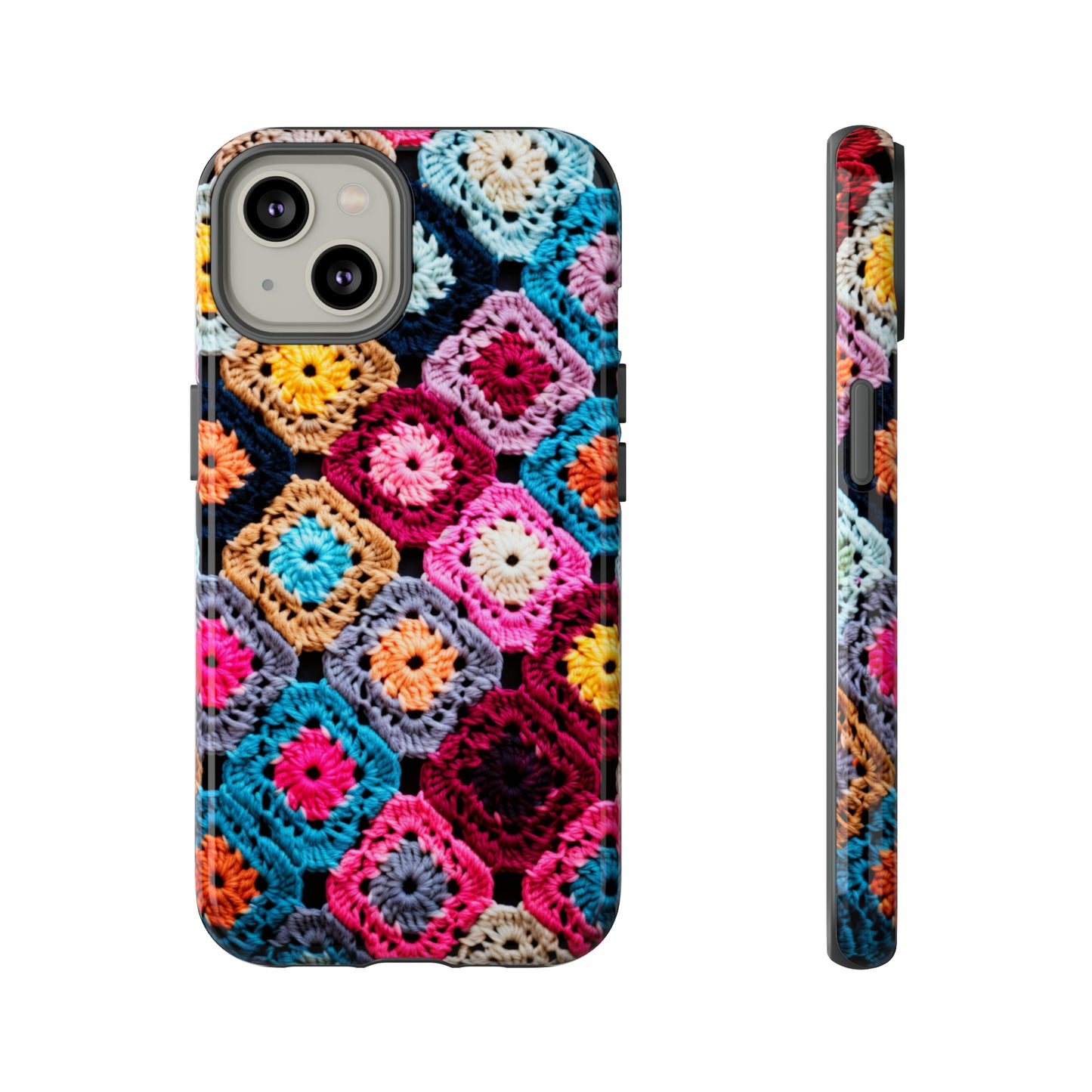 Vintage Floral Crochet Blanket Knit Look Phone Case