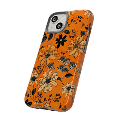 Orange Floral Phone Case Cute Summer Flower Aesthetic