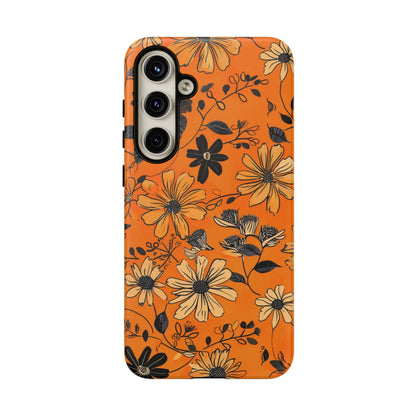 Orange Floral Phone Case Cute Summer Flower Aesthetic