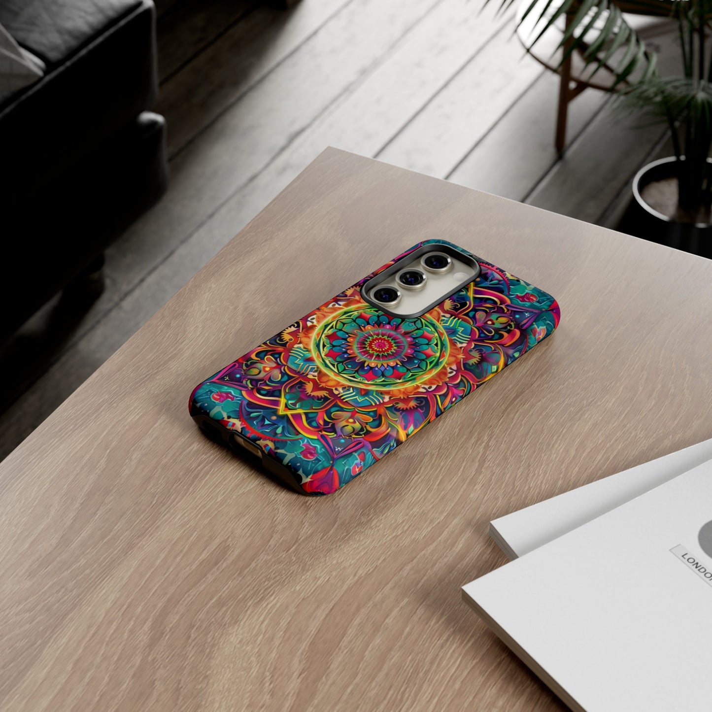 Cosmic Stained Glass Mandala Phone Case