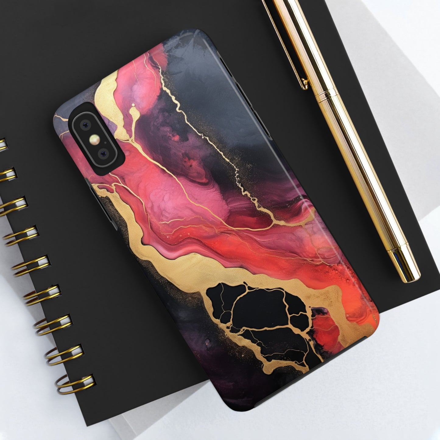 Marbled Dark Lava flow Phone Case | Embrace the Mesmerizing Multicolor Art