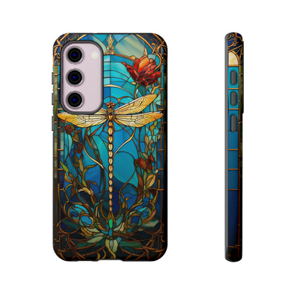 Vintage Art Nouveau Stained Glass Dragonfly Phone Case