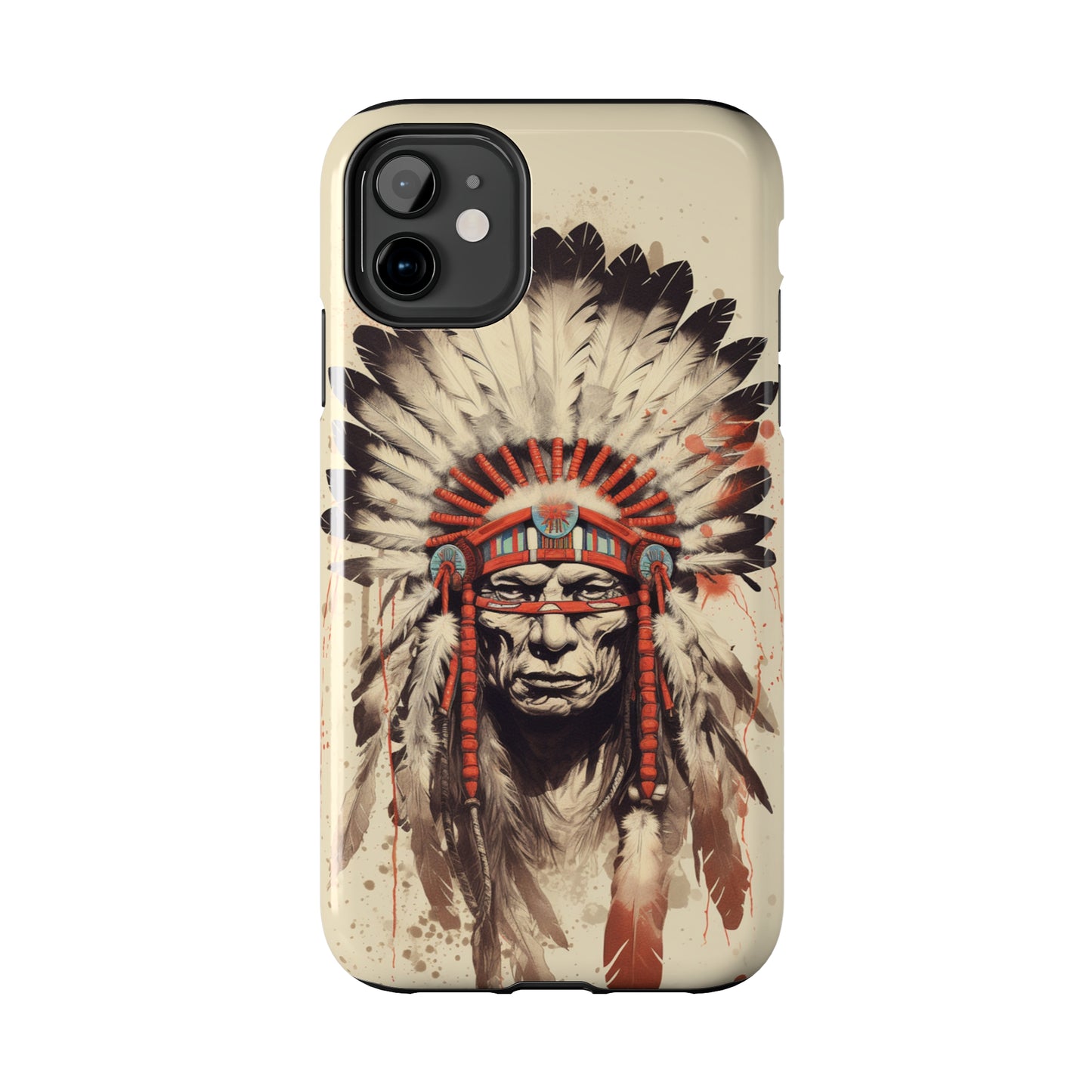 Proud Heritage: Native American Chief Headdress | Iconic Tribal iPhone Case for Models 11 through 14 Pro Max