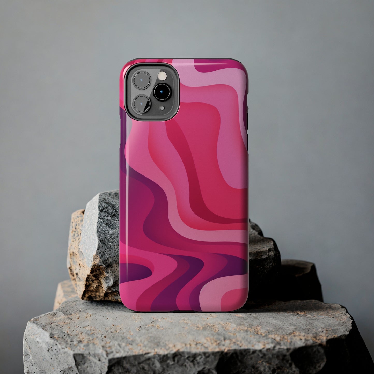 The Pink Wave iPhone Case Splash of Vibrance | Modern Art Meets Protection iPhone Tough Case