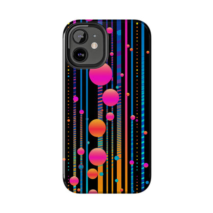 Experience a Blast from the Past: Retro Psychedelic Bubbles Tough Case for Apple iPhone Models