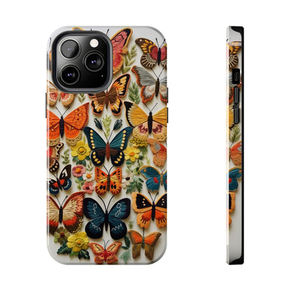 Embroidery Butterflies iPhone Case | Whimsical Elegance and Nature's Beauty in Handcrafted Detail