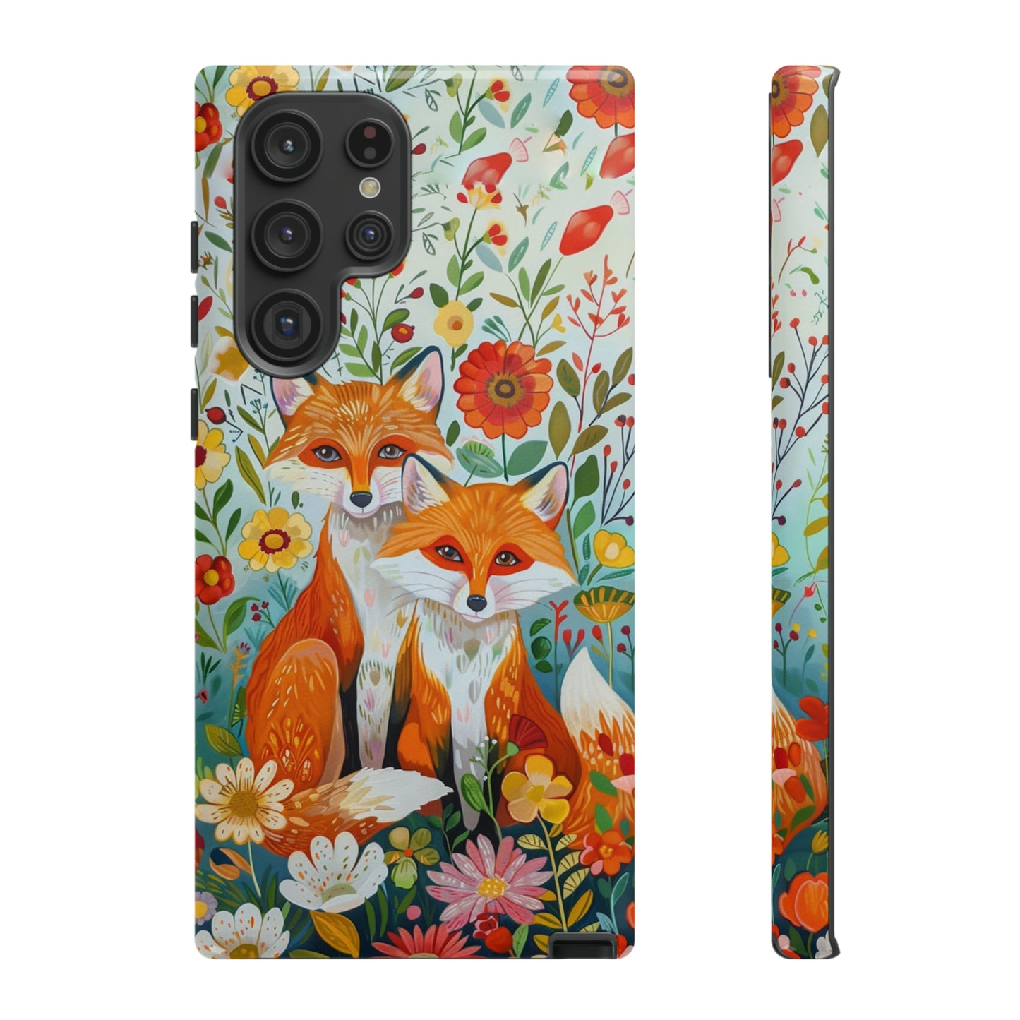 Foxes in the Floral Garden Phone Case