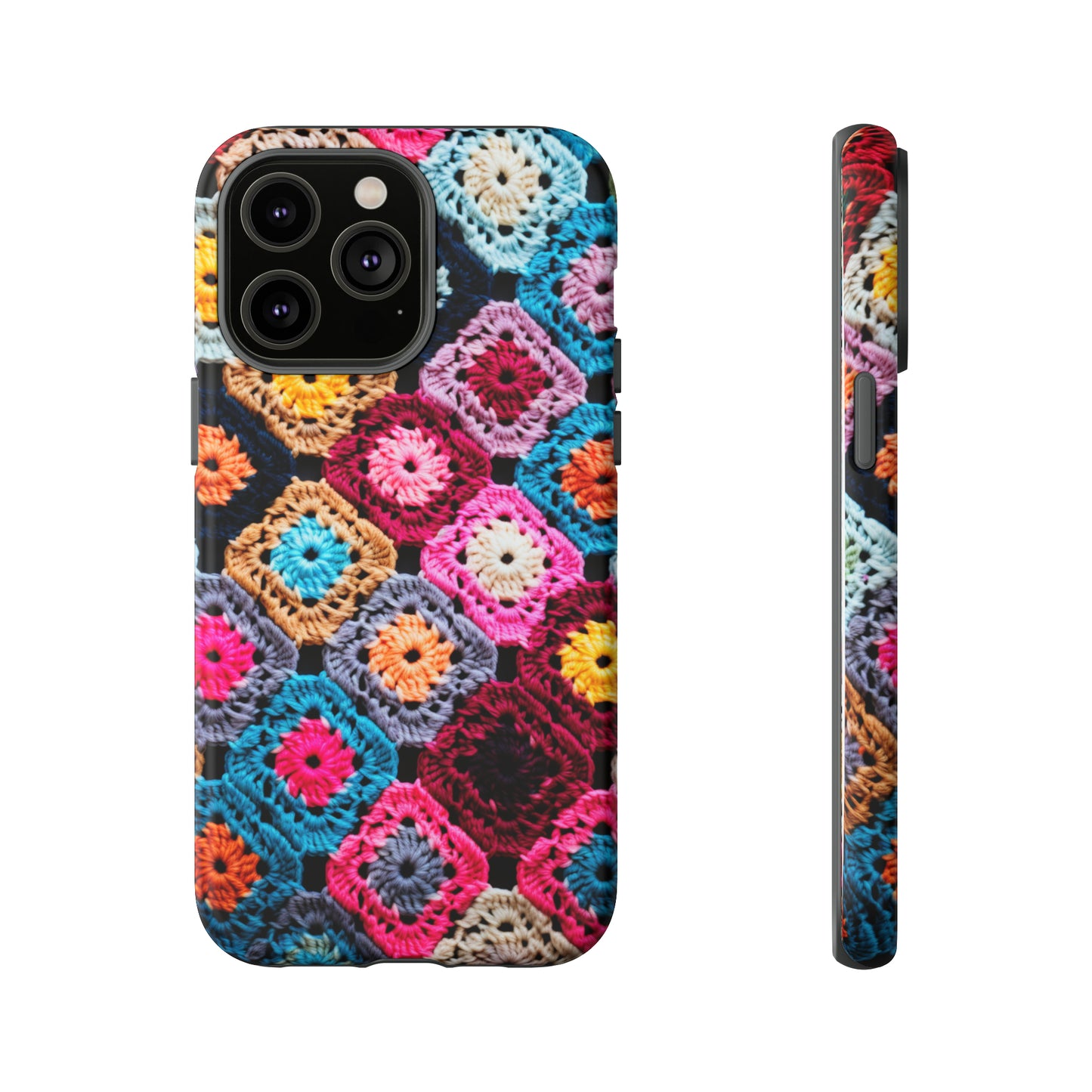 Vintage Floral Crochet Blanket Knit Look Phone Case