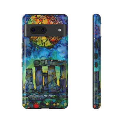 Stonehenge Neolithic Full Moon Stained Glass Watercolor Phone Cover