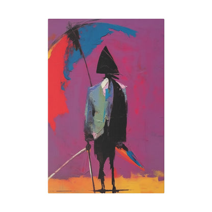 Business as usual Pop Art | Man with an umbrella | Stretched Canvas Print