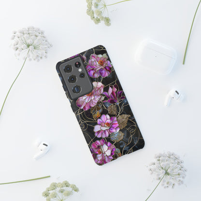 Magenta Color Floral Stained Glass Phone Case