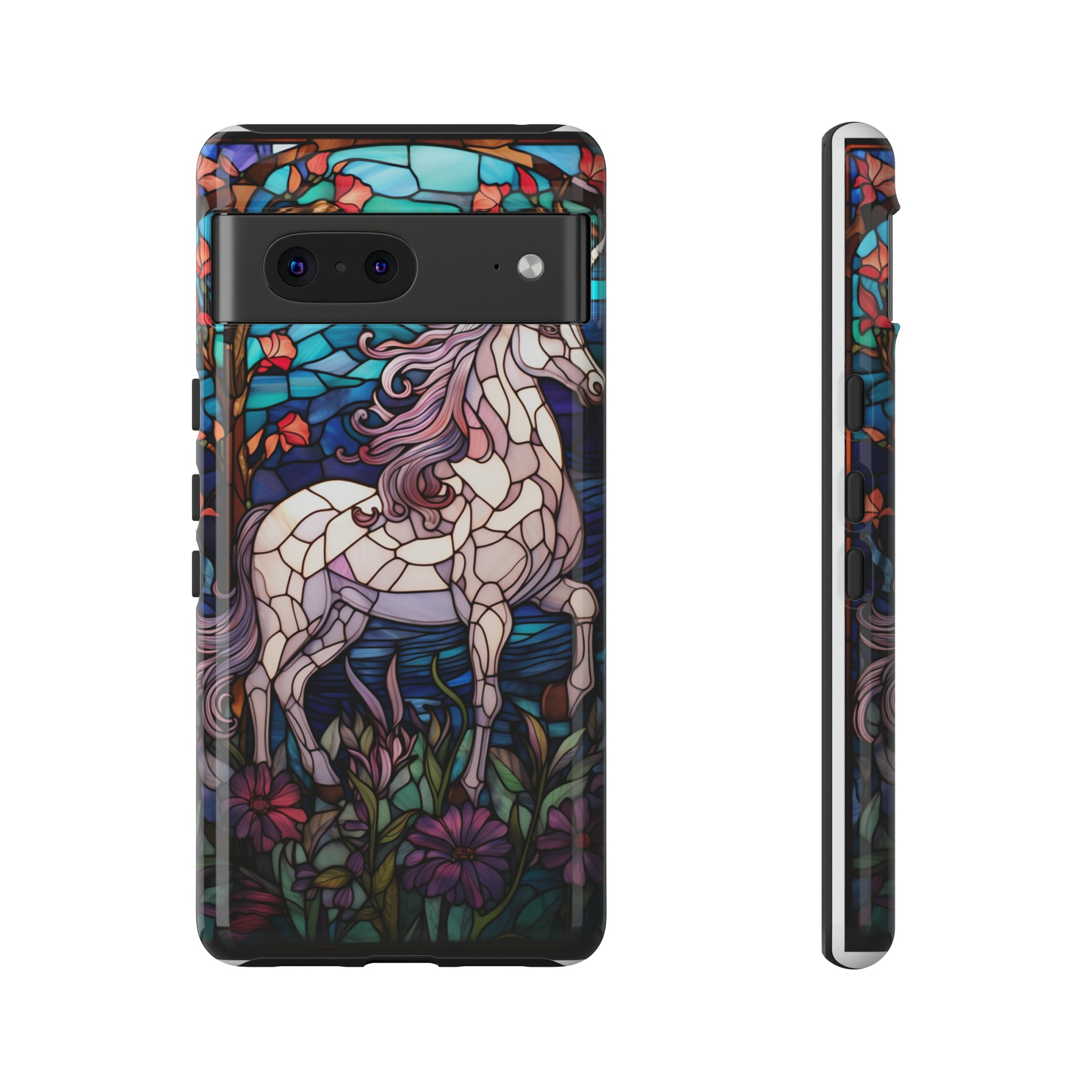 Vibrant Stained Glass Unicorn Design