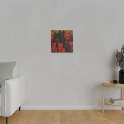 Herd of cats Surrealistic AI Generated Artwork | Stretched Canvas Print