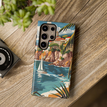 Midcentury French Riviera Sailboat Painting Phone Case