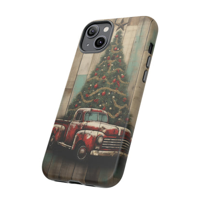 Classic Red Pickup Truck Christmas Phone Case