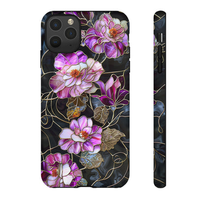 Magenta Color Floral Stained Glass Phone Case