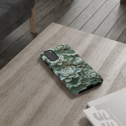 Green Jade Lotus Floral Art Phone Case