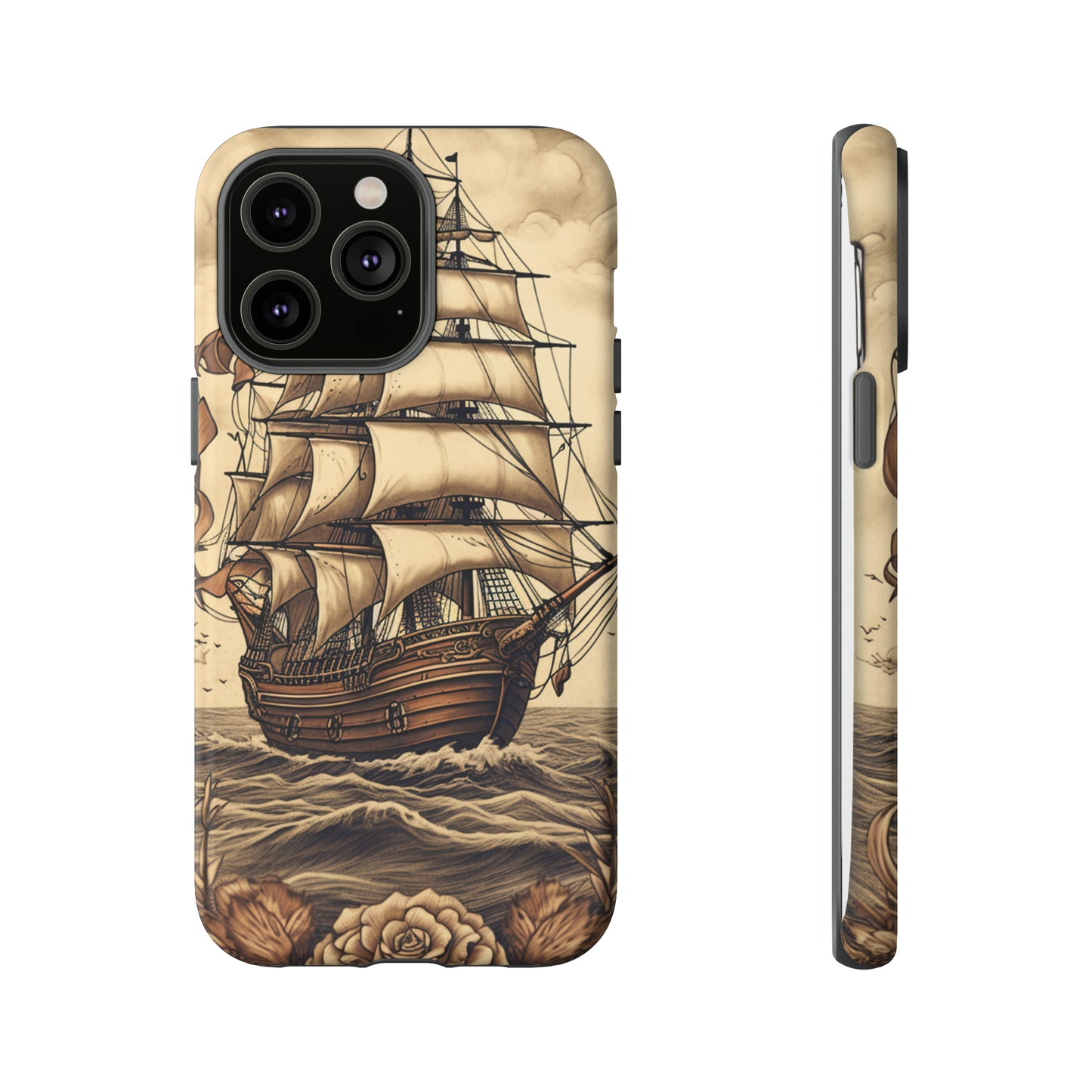 Vintage Tattoo Style Pirate Ship Phone Case