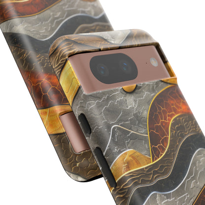 Abstract Gold and Silver Mountain Design Phone Case