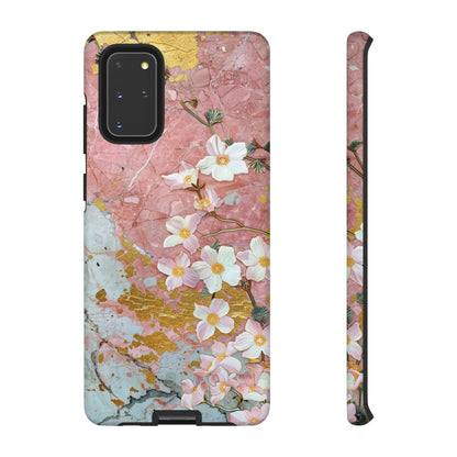 Pink Forget Me Nots Gold Floral Phone Case