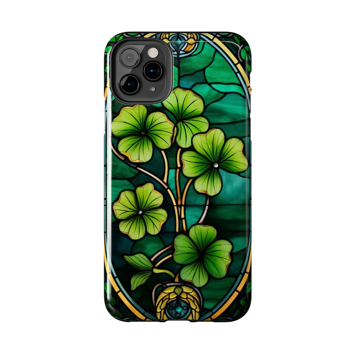 Lucky Charm: Four-Leaf Clover Phone Case | Symbol of Fortune for iPhone Models 11 through 14 Pro Max