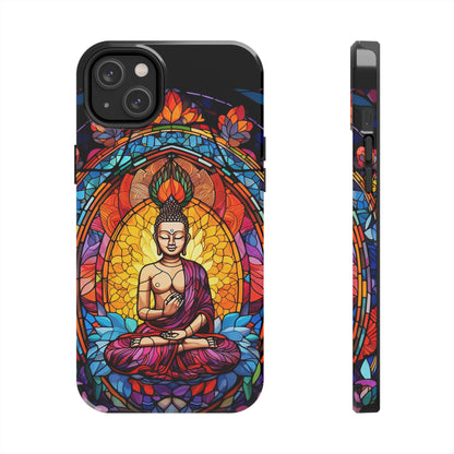 Stained Glass Magic iPhone Case: Psychedelic Tibet Buddha Mandala | iPhone 13 Case Mystical Tibetan Artistry