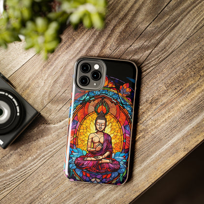 Stained Glass Magic iPhone Case: Psychedelic Tibet Buddha Mandala | iPhone 13 Case Mystical Tibetan Artistry