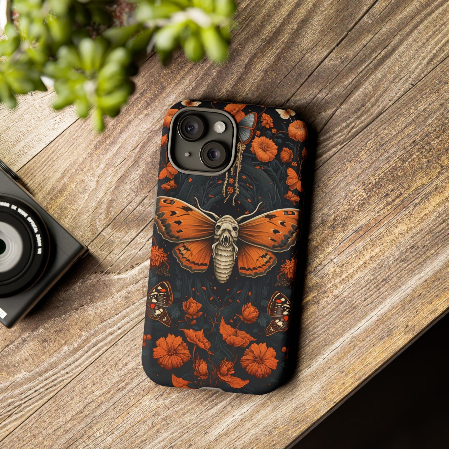 Eerie Elegance Halloween Goth Moth Phone Cover