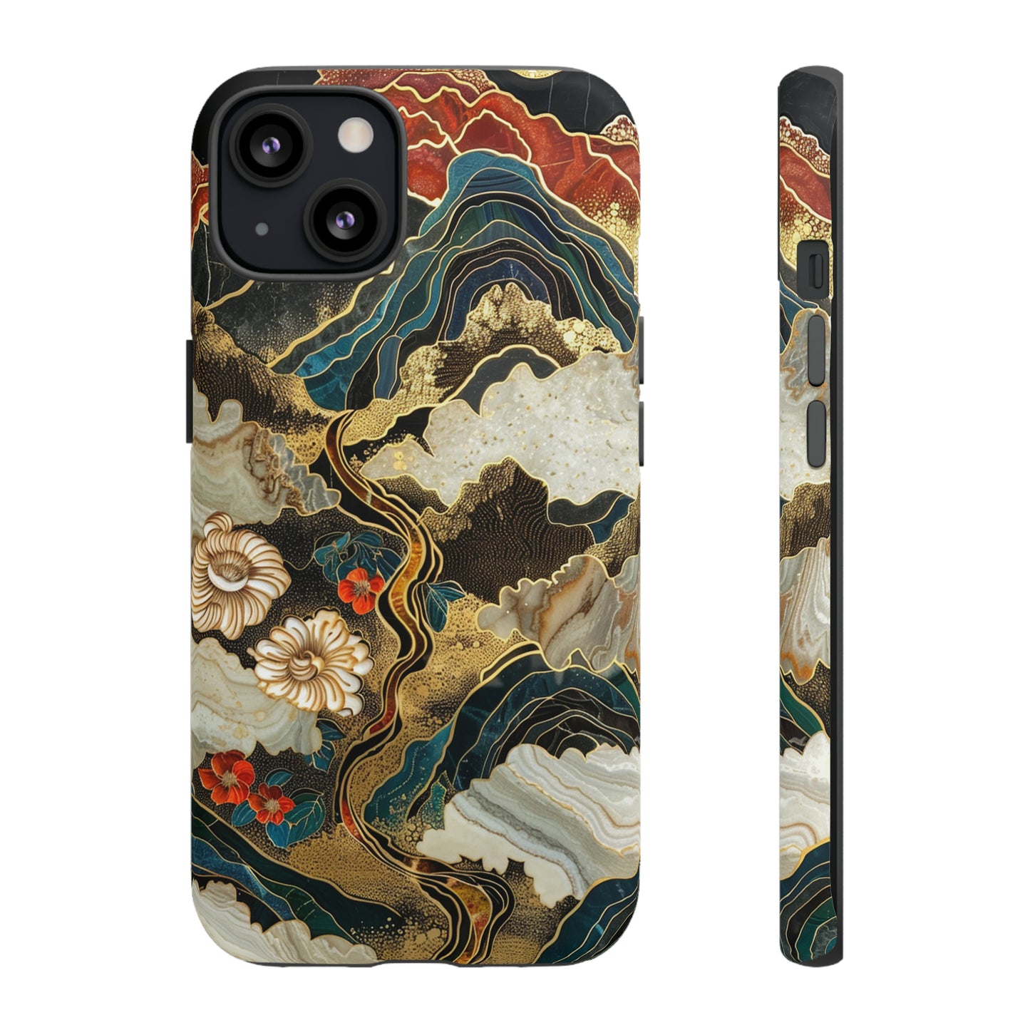 Chiyogami Stained Glass Floral Mountain Phone Case