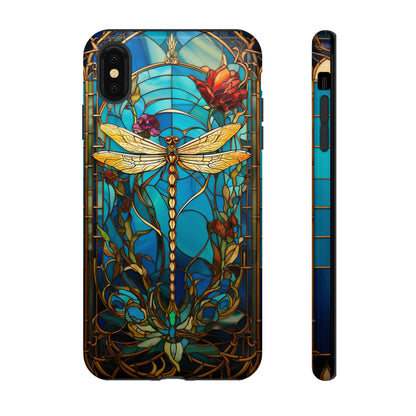 Vintage Art Nouveau Stained Glass Dragonfly Phone Case