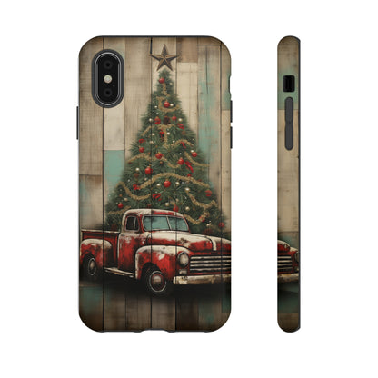 Classic Red Pickup Truck Christmas Phone Case