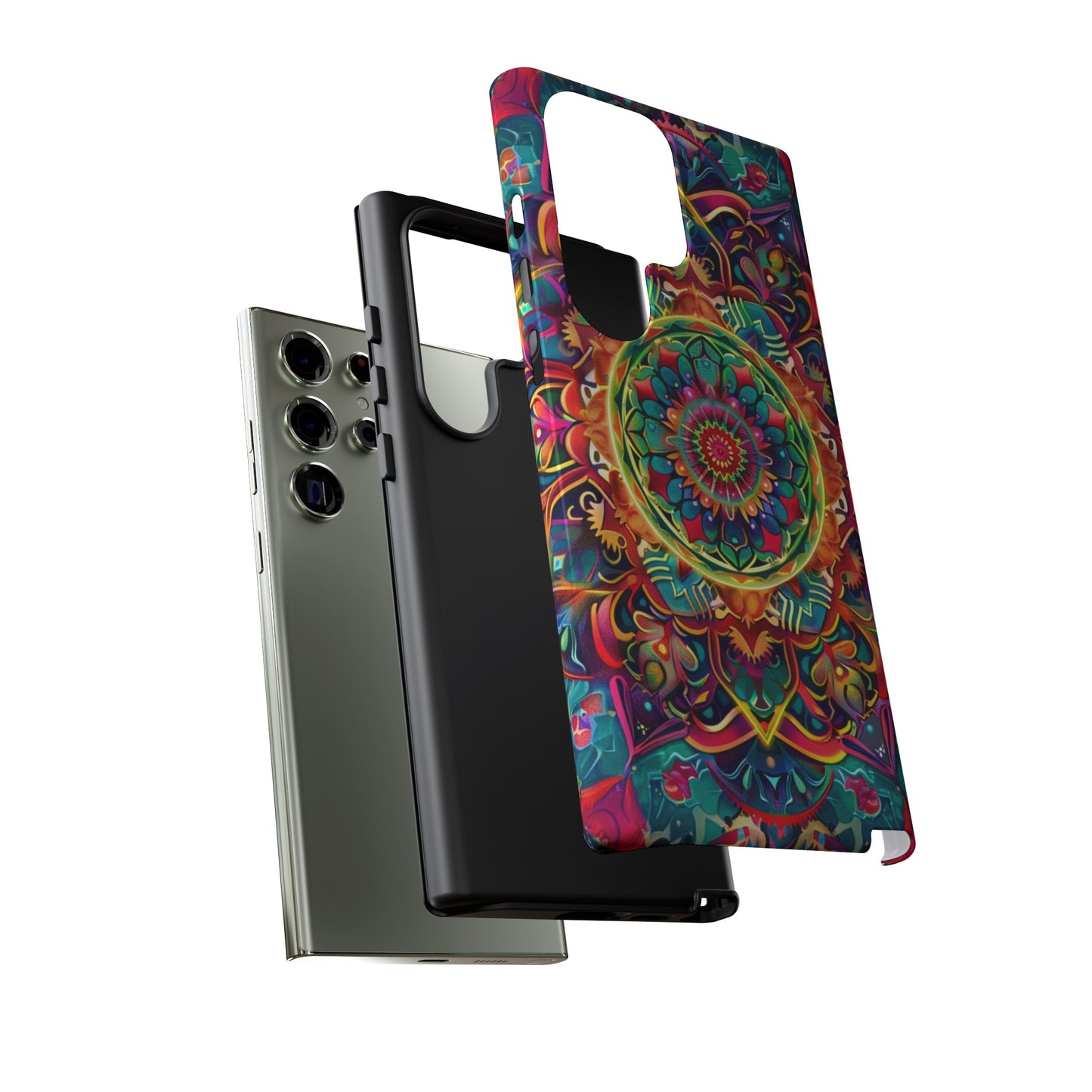 Cosmic Stained Glass Mandala Phone Case