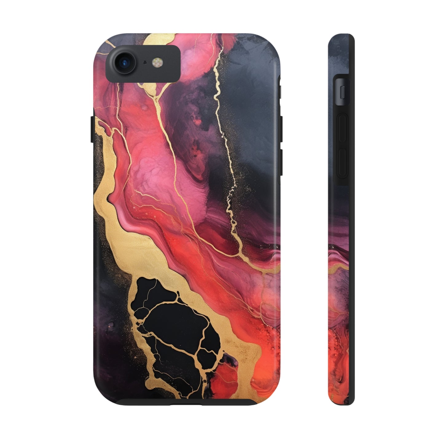 Marbled Dark Lava flow Phone Case | Embrace the Mesmerizing Multicolor Art