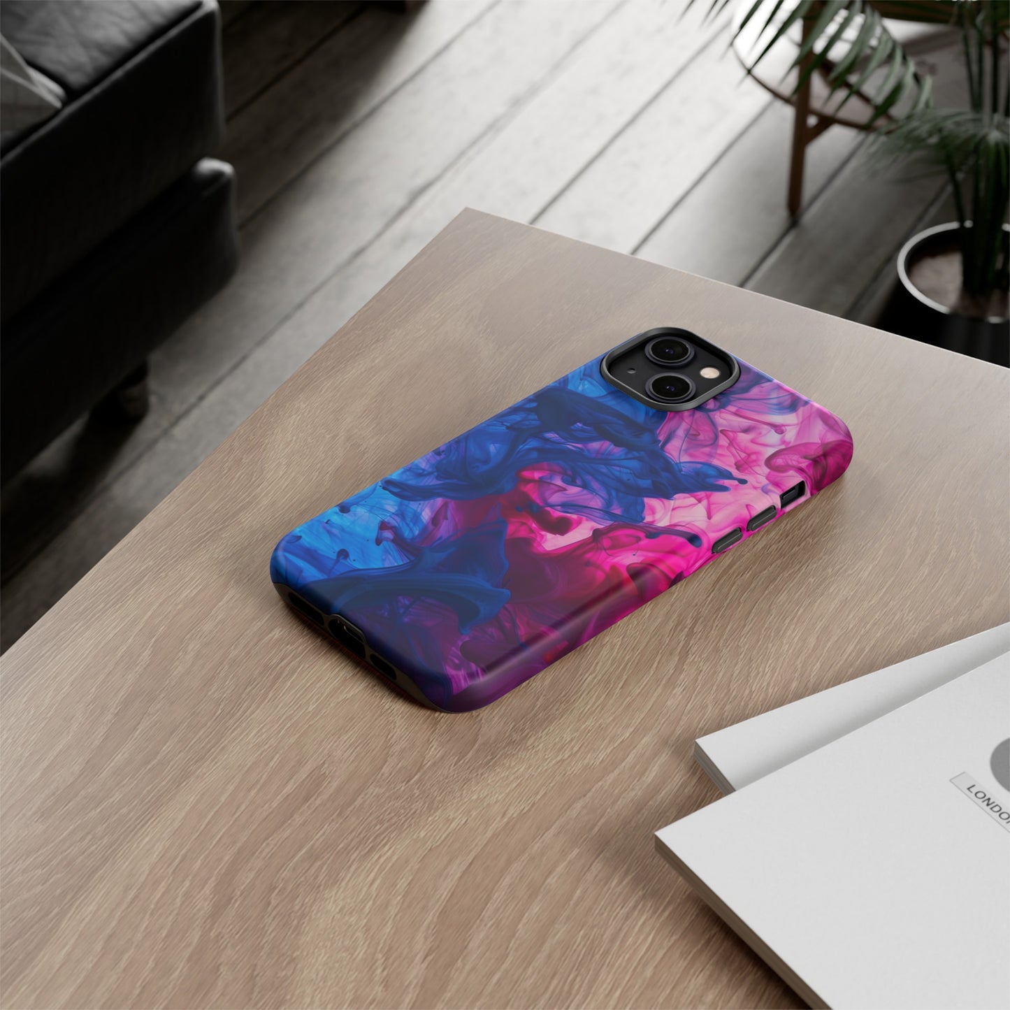 Magenta and Blue Color Explosion Phone Case